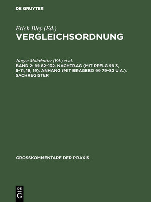 cover image of §§ 82–132. Nachtrag (mit RpflG §§ 3, 5–11, 18, 19). Anhang (mit BRAGebO §§ 79–82 u.a.). Sachregister